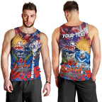 Personalised Australia Rugby Bulldogs ANZAC Men Tank Top Canterbury-Bankstown Scratch Style