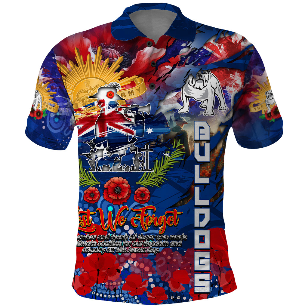 Personalised Australia Rugby Bulldogs ANZAC Polo Shirt Canterbury-Bankstown Scratch Style