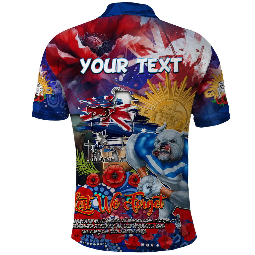 Personalised Australia Rugby Bulldogs ANZAC Polo Shirt Canterbury-Bankstown Scratch Style