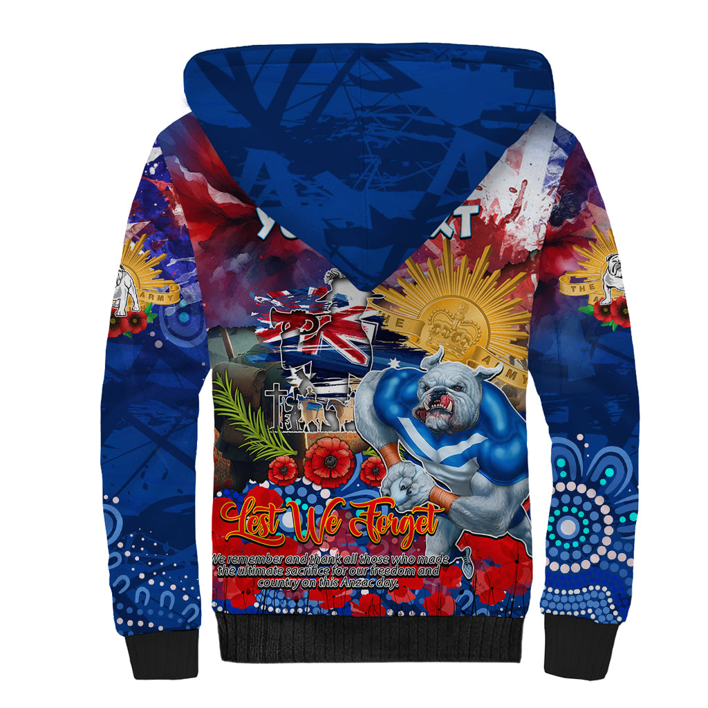 Personalised Australia Rugby Bulldogs ANZAC Sherpa Hoodie Canterbury-Bankstown Scratch Style