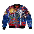Personalised Australia Rugby Bulldogs ANZAC Sleeve Zip Bomber Jacket Canterbury-Bankstown Scratch Style