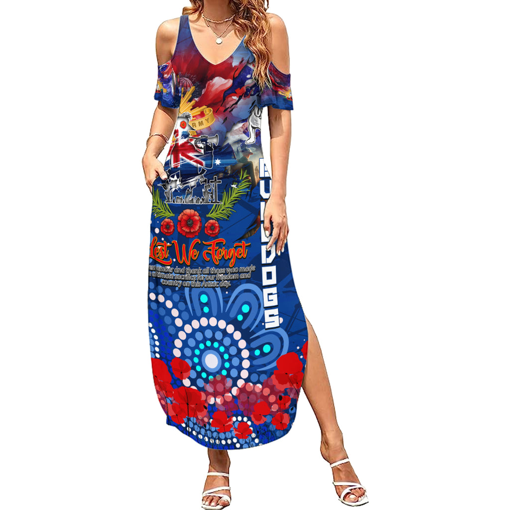 Personalised Australia Rugby Bulldogs ANZAC Summer Maxi Dress Canterbury-Bankstown Scratch Style