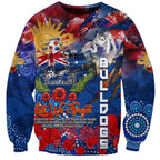 Personalised Australia Rugby Bulldogs ANZAC Sweatshirt Canterbury-Bankstown Scratch Style