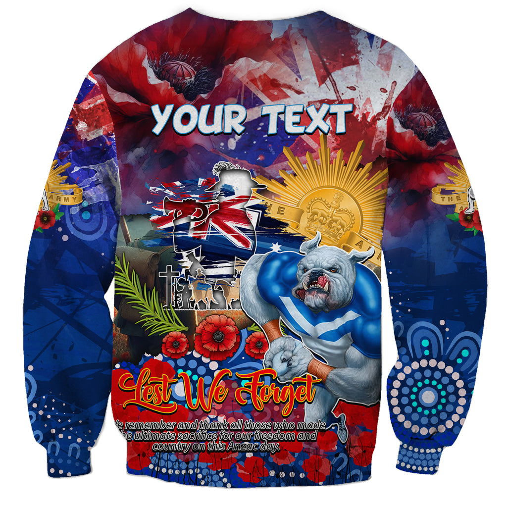 Personalised Australia Rugby Bulldogs ANZAC Sweatshirt Canterbury-Bankstown Scratch Style