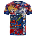 Personalised Australia Rugby Bulldogs ANZAC T Shirt Canterbury-Bankstown Scratch Style