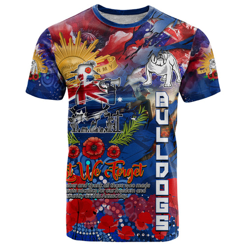 Personalised Australia Rugby Bulldogs ANZAC T Shirt Canterbury-Bankstown Scratch Style