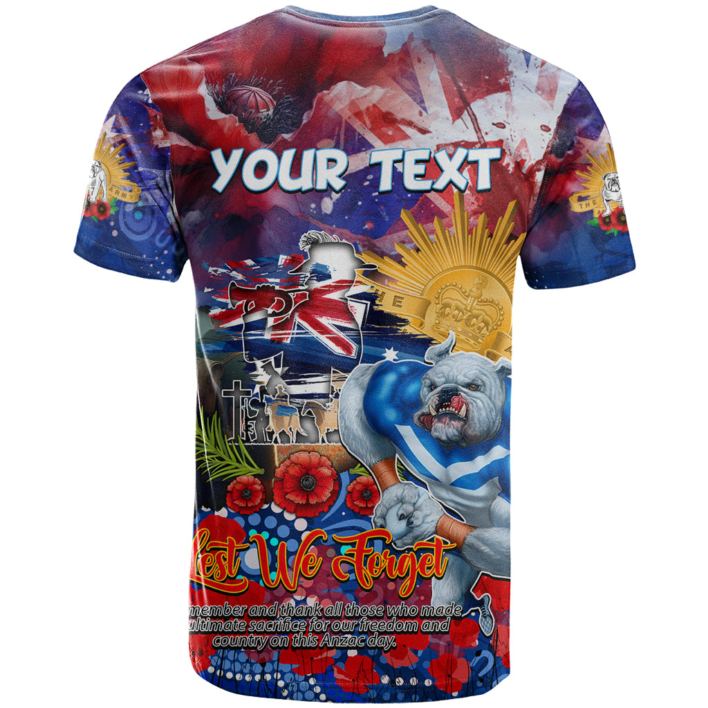 Personalised Australia Rugby Bulldogs ANZAC T Shirt Canterbury-Bankstown Scratch Style