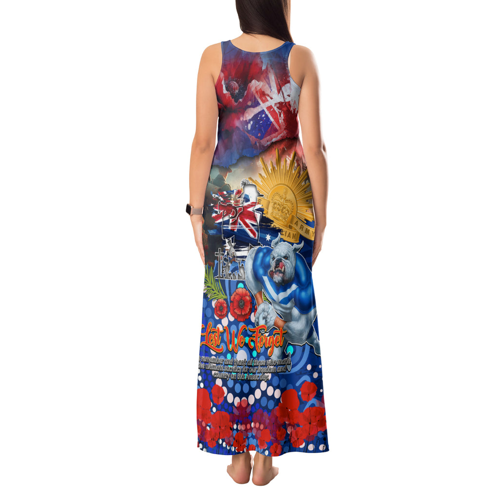 Personalised Australia Rugby Bulldogs ANZAC Tank Maxi Dress Canterbury-Bankstown Scratch Style