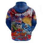Personalised Australia Rugby Bulldogs ANZAC Zip Hoodie Canterbury-Bankstown Scratch Style