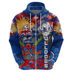 Personalised Australia Rugby Bulldogs ANZAC Zip Hoodie Canterbury-Bankstown Scratch Style