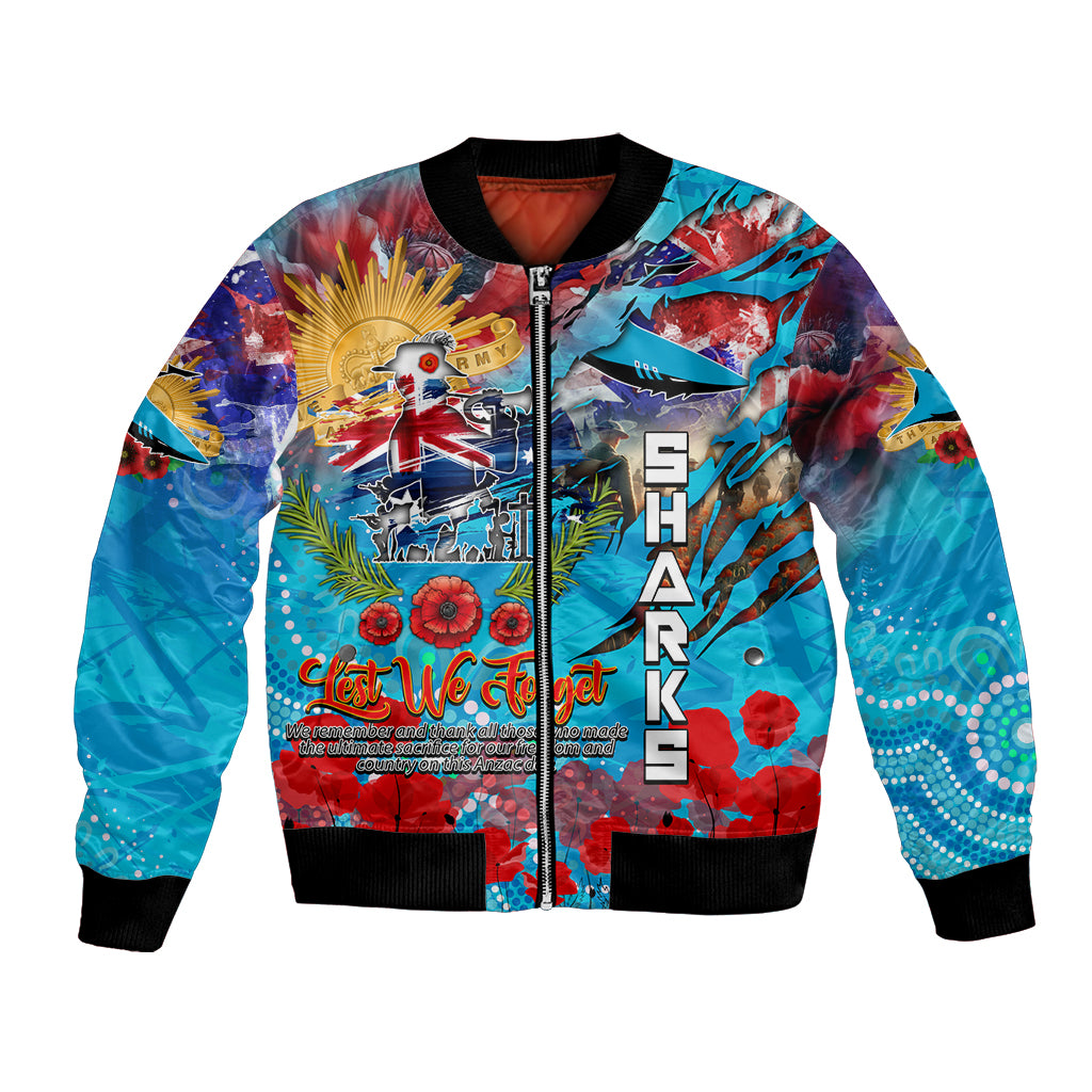 Personalised Australia Rugby Sharks ANZAC Bomber Jacket Cronulla-Sutherland Scratch Style