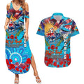 Personalised Australia Rugby Sharks ANZAC Couples Matching Summer Maxi Dress and Hawaiian Shirt Cronulla-Sutherland Scratch Style