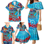 Personalised Australia Rugby Sharks ANZAC Family Matching Mermaid Dress and Hawaiian Shirt Cronulla-Sutherland Scratch Style