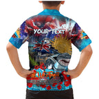 Personalised Australia Rugby Sharks ANZAC Family Matching Mermaid Dress and Hawaiian Shirt Cronulla-Sutherland Scratch Style