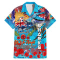 Personalised Australia Rugby Sharks ANZAC Family Matching Mermaid Dress and Hawaiian Shirt Cronulla-Sutherland Scratch Style