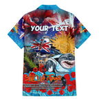 Personalised Australia Rugby Sharks ANZAC Family Matching Mermaid Dress and Hawaiian Shirt Cronulla-Sutherland Scratch Style