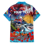 Personalised Australia Rugby Sharks ANZAC Family Matching Puletasi and Hawaiian Shirt Cronulla-Sutherland Scratch Style