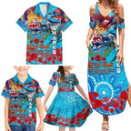 Personalised Australia Rugby Sharks ANZAC Family Matching Summer Maxi Dress and Hawaiian Shirt Cronulla-Sutherland Scratch Style