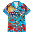 Personalised Australia Rugby Sharks ANZAC Family Matching Tank Maxi Dress and Hawaiian Shirt Cronulla-Sutherland Scratch Style
