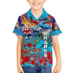 Personalised Australia Rugby Sharks ANZAC Hawaiian Shirt Cronulla-Sutherland Scratch Style