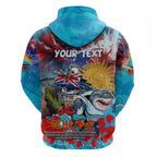Personalised Australia Rugby Sharks ANZAC Hoodie Cronulla-Sutherland Scratch Style