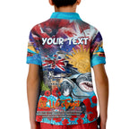 Personalised Australia Rugby Sharks ANZAC Kid Polo Shirt Cronulla-Sutherland Scratch Style