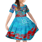 Personalised Australia Rugby Sharks ANZAC Kid Short Sleeve Dress Cronulla-Sutherland Scratch Style