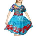 Personalised Australia Rugby Sharks ANZAC Kid Short Sleeve Dress Cronulla-Sutherland Scratch Style