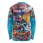 Personalised Australia Rugby Sharks ANZAC Long Sleeve Shirt Cronulla-Sutherland Scratch Style