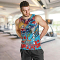 Personalised Australia Rugby Sharks ANZAC Men Tank Top Cronulla-Sutherland Scratch Style