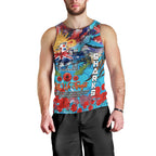 Personalised Australia Rugby Sharks ANZAC Men Tank Top Cronulla-Sutherland Scratch Style