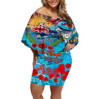 Personalised Australia Rugby Sharks ANZAC Off Shoulder Short Dress Cronulla-Sutherland Scratch Style