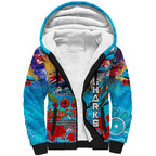 Personalised Australia Rugby Sharks ANZAC Sherpa Hoodie Cronulla-Sutherland Scratch Style