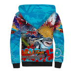 Personalised Australia Rugby Sharks ANZAC Sherpa Hoodie Cronulla-Sutherland Scratch Style
