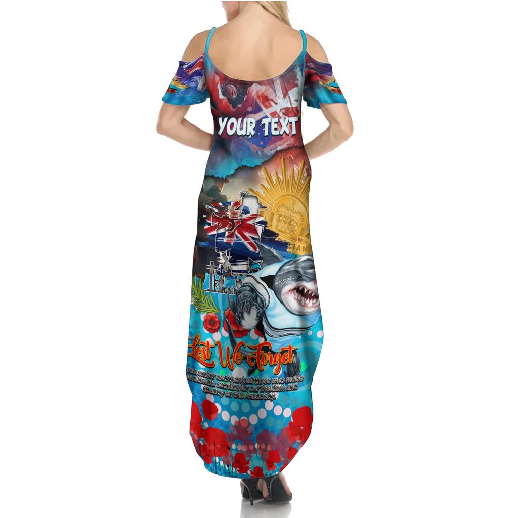 Personalised Australia Rugby Sharks ANZAC Summer Maxi Dress Cronulla-Sutherland Scratch Style