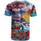Personalised Australia Rugby Sharks ANZAC T Shirt Cronulla-Sutherland Scratch Style