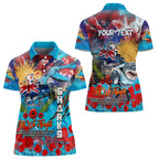Personalised Australia Rugby Sharks ANZAC Women Polo Shirt Cronulla-Sutherland Scratch Style