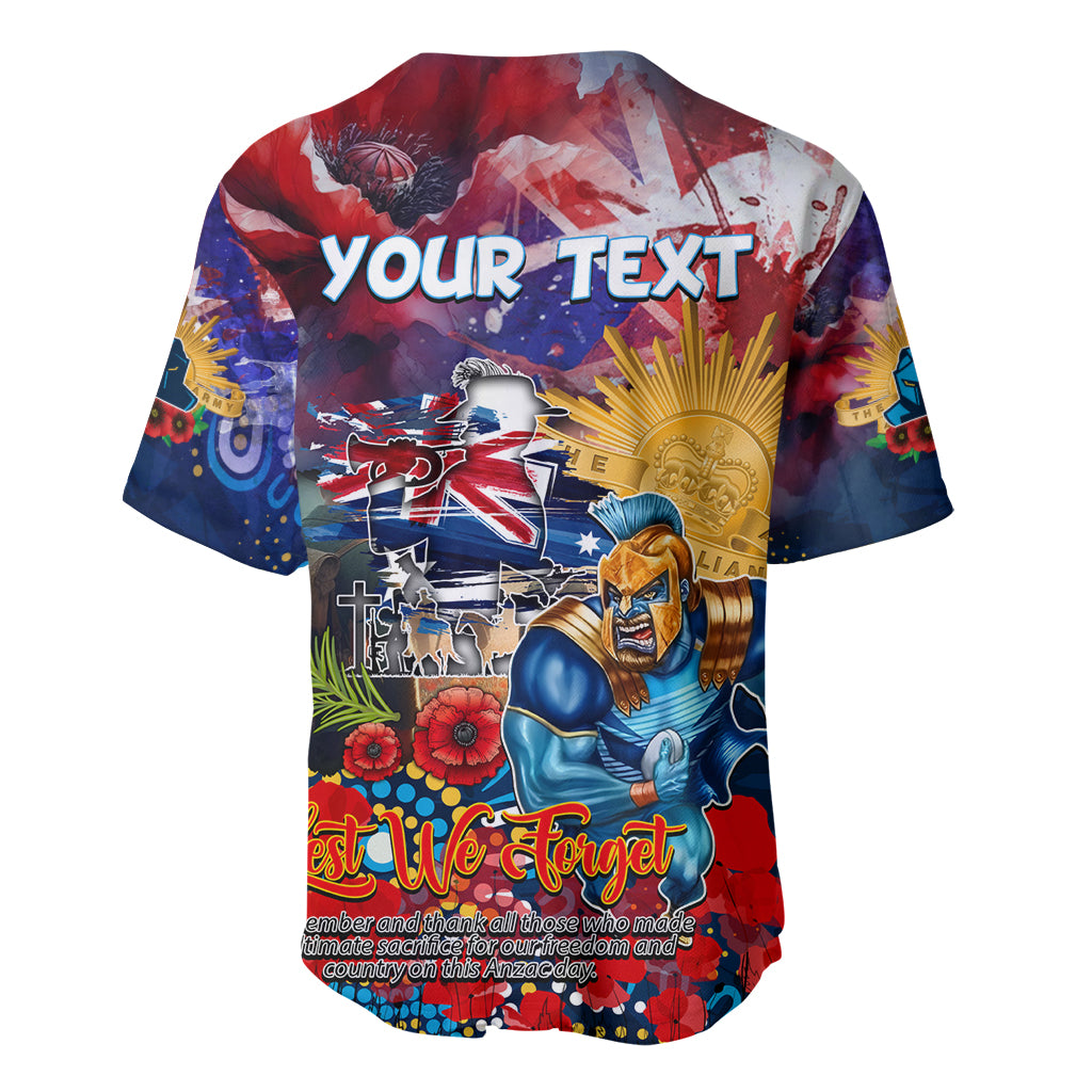 Personalised Australia Rugby Titans ANZAC Baseball Jersey Gold Coast Scratch Style