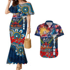 Personalised Australia Rugby Titans ANZAC Couples Matching Mermaid Dress and Hawaiian Shirt Gold Coast Scratch Style
