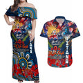 Personalised Australia Rugby Titans ANZAC Couples Matching Off Shoulder Maxi Dress and Hawaiian Shirt Gold Coast Scratch Style
