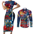 Personalised Australia Rugby Titans ANZAC Couples Matching Short Sleeve Bodycon Dress and Long Sleeve Button Shirt Gold Coast Scratch Style