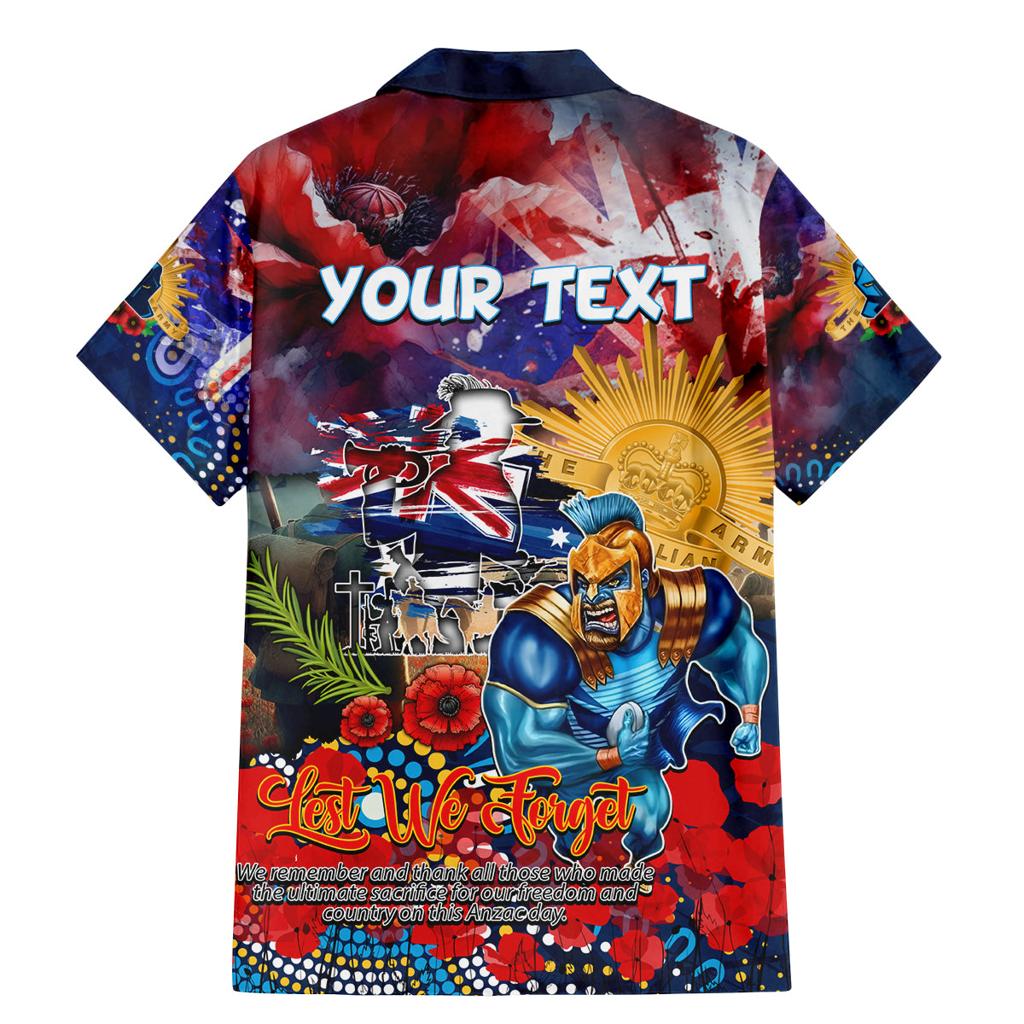 Personalised Australia Rugby Titans ANZAC Family Matching Mermaid Dress and Hawaiian Shirt Gold Coast Scratch Style