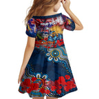 Personalised Australia Rugby Titans ANZAC Family Matching Off Shoulder Short Dress and Hawaiian Shirt Gold Coast Scratch Style