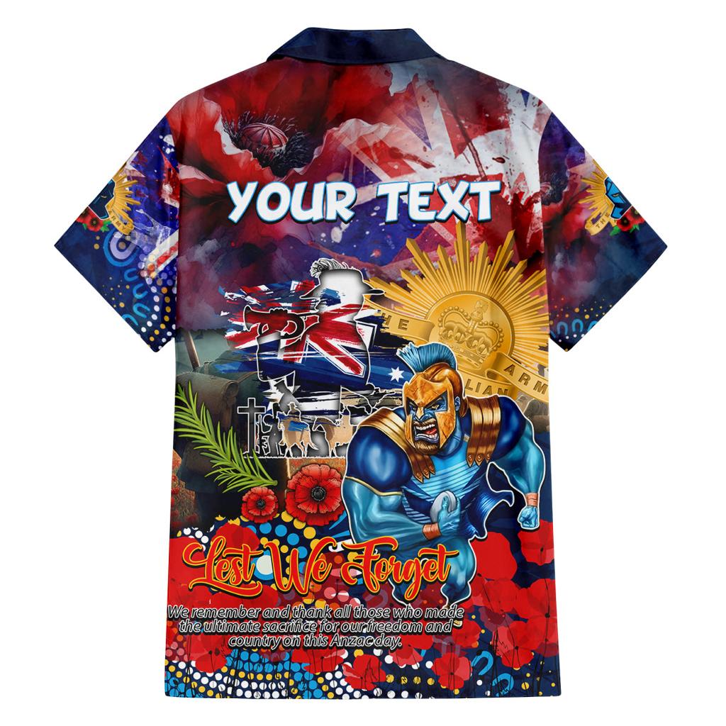 Personalised Australia Rugby Titans ANZAC Family Matching Puletasi and Hawaiian Shirt Gold Coast Scratch Style