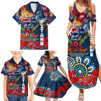 Personalised Australia Rugby Titans ANZAC Family Matching Summer Maxi Dress and Hawaiian Shirt Gold Coast Scratch Style