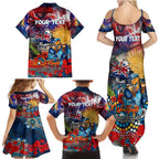 Personalised Australia Rugby Titans ANZAC Family Matching Summer Maxi Dress and Hawaiian Shirt Gold Coast Scratch Style