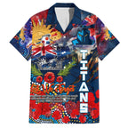 Personalised Australia Rugby Titans ANZAC Hawaiian Shirt Gold Coast Scratch Style