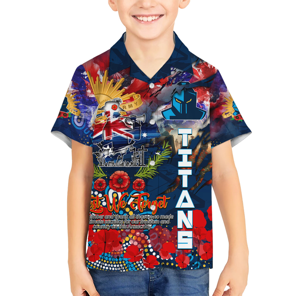Personalised Australia Rugby Titans ANZAC Hawaiian Shirt Gold Coast Scratch Style