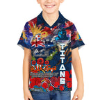Personalised Australia Rugby Titans ANZAC Hawaiian Shirt Gold Coast Scratch Style