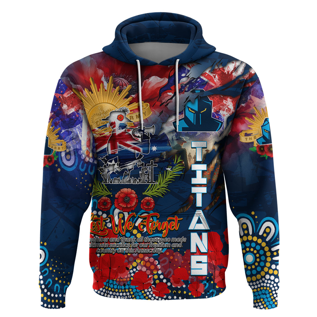 Personalised Australia Rugby Titans ANZAC Hoodie Gold Coast Scratch Style